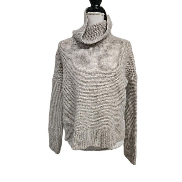 360 Cashmere Sweaters - 360 Cashmere Cowl Neck Cropped Sweater Oatmeal Beige Wool Alpaca Blend Women’s M